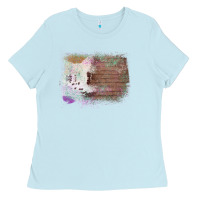 Baby Blue Cowhide Wood Glitter Pattern Ladies Tee - Bettercallsaul