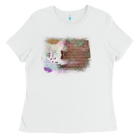 White Cowhide Wood Glitter Pattern Ladies Tee - Bettercallsaul
