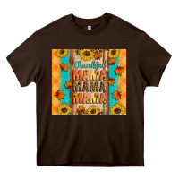 Chocolate Brown Thankful mama mama mama Heavy Core Tee - Artiststas