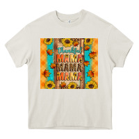 Cream Thankful mama mama mama Heavy Core Tee - Artiststas