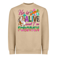 Mushroom He Is Alive And I'm Forgiven Heavyweight Sweatshirt - BundleAndBundleShop