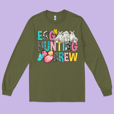 Egg Hunting Crew Easter Long Sleeve Tee Designed By Bundleandbundleshop