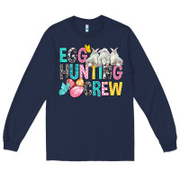 Navy Egg Hunting Crew Easter Long Sleeve Tee - BundleAndBundleShop