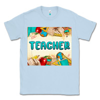Dusty Blue teacher Classic Tee - MaliasSmallBusiness