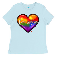 Baby Blue love is love heart Ladies Tee - JahusDesignShop