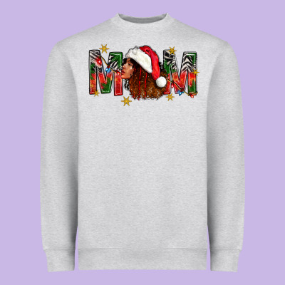 Western Mom With Woman In Santa Hat Heavyweight Sweatshirt Designed By Bundleandbundleshop