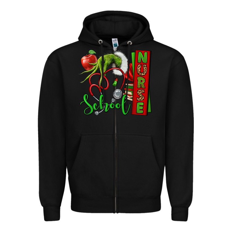 Christmas Character Nurse Zipper Hoodie by NancyCooperArtShop | Teevron