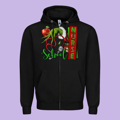 Christmas Character Nurse Zipper Hoodie Designed By Nancycooperartshop
