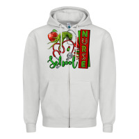 Dove Grey Christmas Character Nurse Zipper Hoodie - NancyCooperArtShop