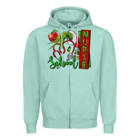 Seafoam Christmas Character Nurse Zipper Hoodie - NancyCooperArtShop