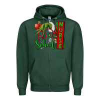 Sports Green Christmas Character Nurse Zipper Hoodie - NancyCooperArtShop