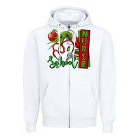 White Christmas Character Nurse Zipper Hoodie - NancyCooperArtShop