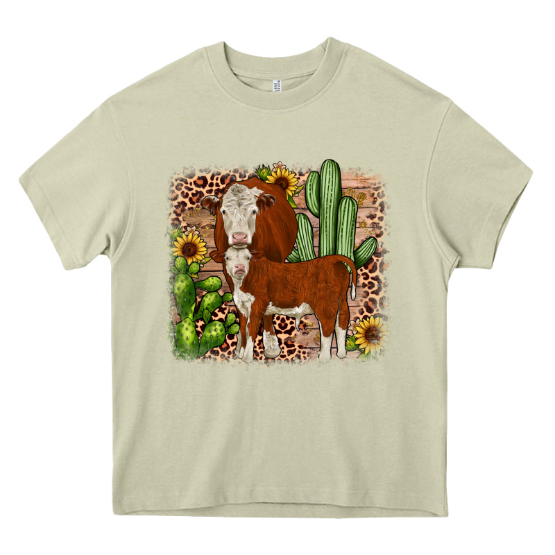Hereford Cactus Sunflower Heavy Core Tee by JahusDesignShop | Teevron