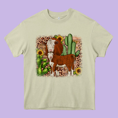 Hereford Cactus Sunflower Heavy Core Tee Designed By Jahusdesignshop