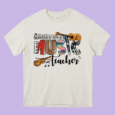 Music Teacher Heavy Core Tee Designed By Adodesignshop