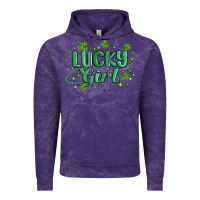 Cloud Purple lucky girl Vintage Hoodie - MaliasSmallBusiness