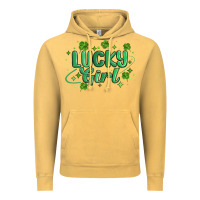 Vintage Mustard lucky girl Vintage Hoodie - MaliasSmallBusiness