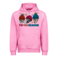 Fuchsia Pink tis the season skull winter Urban Hoodie - FaDigitalArtStudio