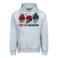 Heather Grey tis the season skull winter Urban Hoodie - FaDigitalArtStudio