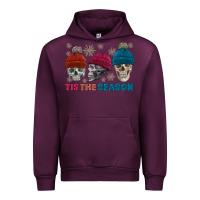 Mauve Wine tis the season skull winter Urban Hoodie - FaDigitalArtStudio