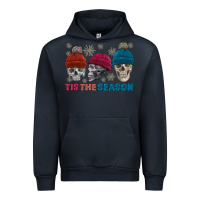 Navy tis the season skull winter Urban Hoodie - FaDigitalArtStudio