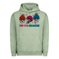 Pigment Oil Green tis the season skull winter Urban Hoodie - FaDigitalArtStudio