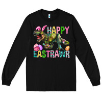 Black Happy Eastrawr Easter Long Sleeve Tee - BundleAndBundleShop