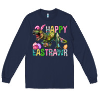 Navy Happy Eastrawr Easter Long Sleeve Tee - BundleAndBundleShop