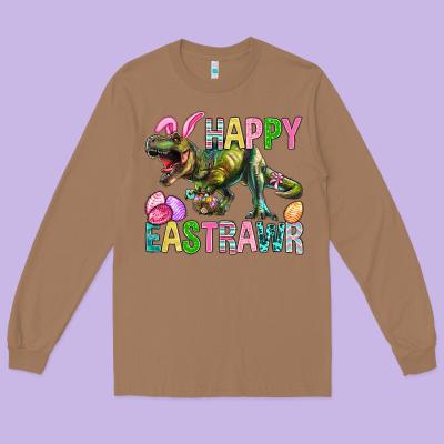 Happy Eastrawr Easter Long Sleeve Tee Designed By Bundleandbundleshop