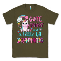 Army Green cute smart and a little bit dramatic with unicorn Classic Tee - NancyCooperArtShop
