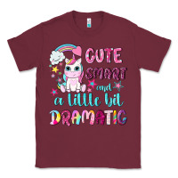 Burgundy cute smart and a little bit dramatic with unicorn Classic Tee - NancyCooperArtShop