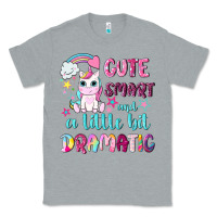 Heather Grey cute smart and a little bit dramatic with unicorn Classic Tee - NancyCooperArtShop