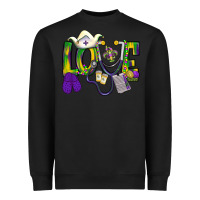 Black Mardi Gras Love Nurse Heavyweight Sweatshirt - BundleAndBundleShop