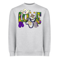 Heather Grey Mardi Gras Love Nurse Heavyweight Sweatshirt - BundleAndBundleShop