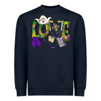 Navy Mardi Gras Love Nurse Heavyweight Sweatshirt - BundleAndBundleShop