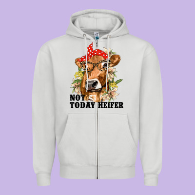 Cute Heifer Zipper Hoodie Designed By Texasbilliewilder