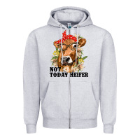 Heather Grey Cute Heifer Zipper Hoodie - texasbilliewilder