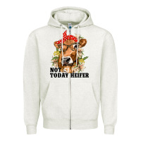 Oatmeal Heather Cute Heifer Zipper Hoodie - texasbilliewilder