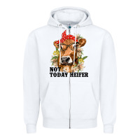 White Cute Heifer Zipper Hoodie - texasbilliewilder
