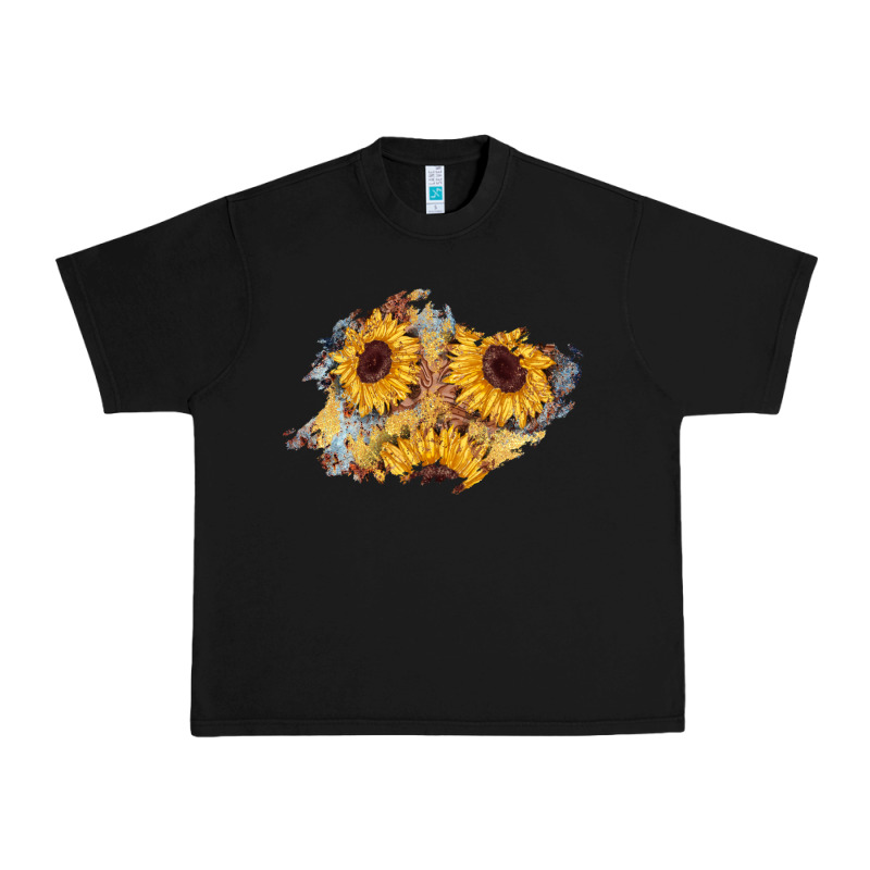 Sunflower Glitter Leather Patch Urban Heavy Tee by AdoDesignShop | Teevron