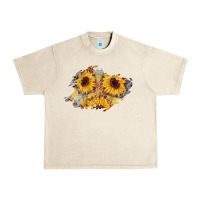 Sandshell sunflower glitter leather patch Urban Heavy Tee - AdoDesignShop