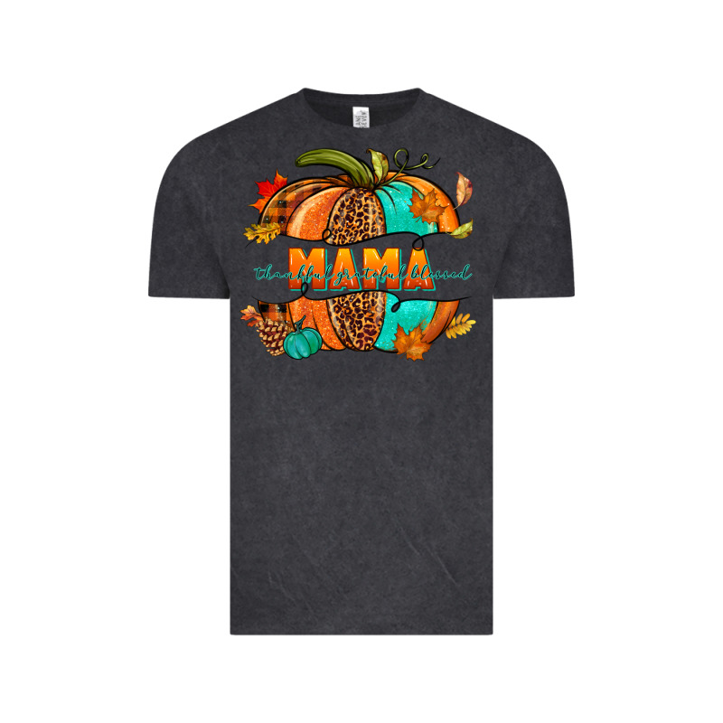 Thankful Grateful Blessed Mama Pumpkin Vintage Tee by NancyCooperArtShop | Teevron