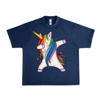 Navy dabbing unicorn Urban Heavy Tee - MaliasSmallBusiness