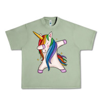 Oil Green dabbing unicorn Urban Heavy Tee - MaliasSmallBusiness