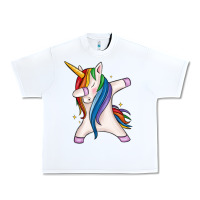 White dabbing unicorn Urban Heavy Tee - MaliasSmallBusiness