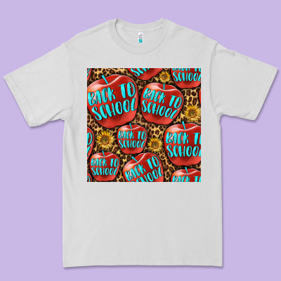 Back To School With Apple Seamless Pattern Premium Tee Designed By Bundleandbundleshop