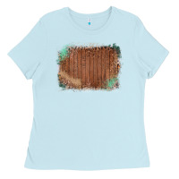 Baby Blue Wood Glitter Leopard Pattern Frame Ladies Tee - Bettercallsaul