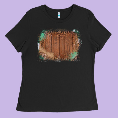 Wood Glitter Leopard Pattern Frame Ladies Tee Designed By Bettercallsaul