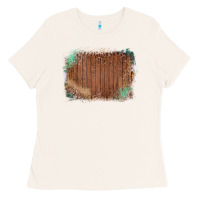 Bone Wood Glitter Leopard Pattern Frame Ladies Tee - Bettercallsaul