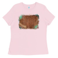 Bubblegum Pink Wood Glitter Leopard Pattern Frame Ladies Tee - Bettercallsaul